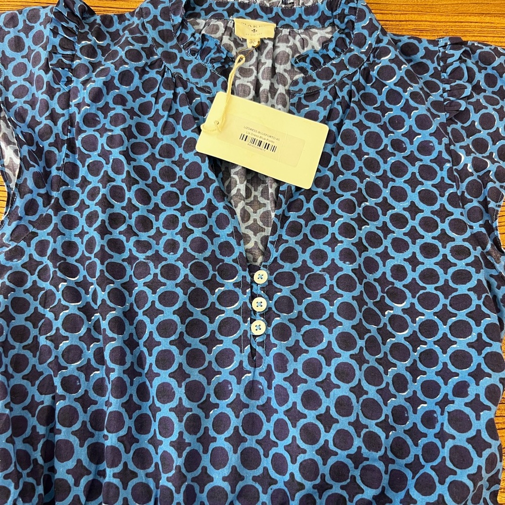 Blue Patterned Mini Dress NWT - image 3